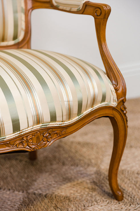 French Silk Stripe Armchair