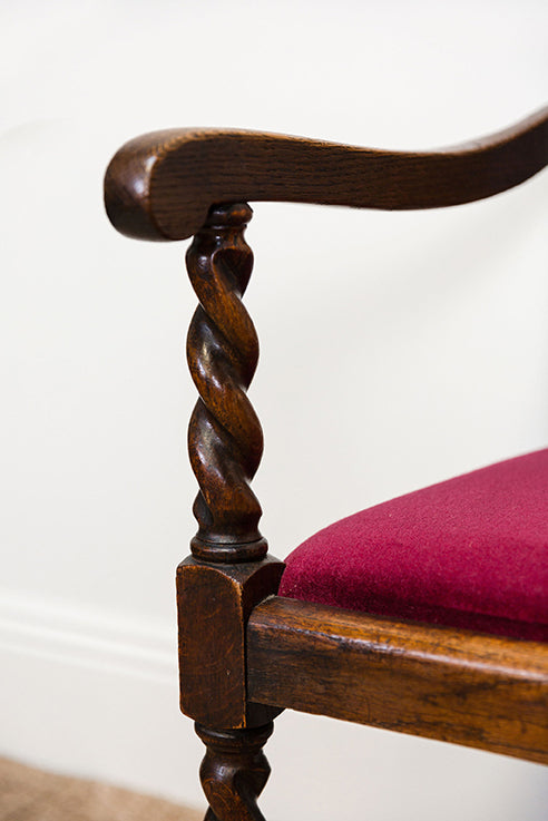 Oak Barley Twist Carver Chair