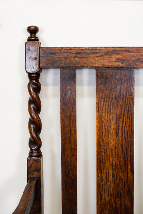 Oak Barley Twist Carver Chair