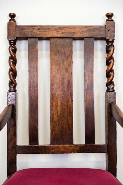 Oak Barley Twist Carver Chair