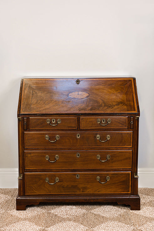 George III Mahogany Inlaid Secretary