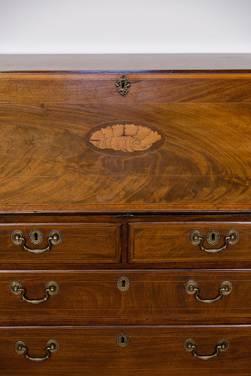 George III Mahogany Inlaid Secretary