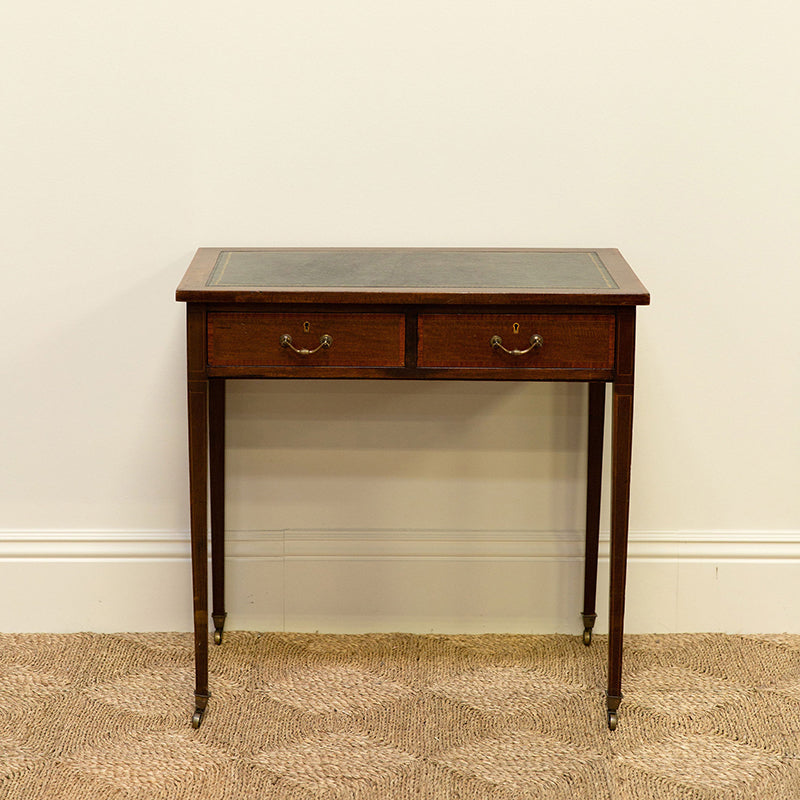 Edwardian Mahogany 2-drawer writing table
