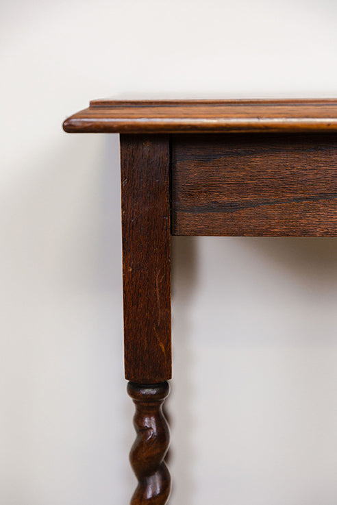 Oak Lamp Table w/ Barley Twist Legs
