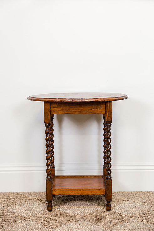 Barley Twist Oak Side Table