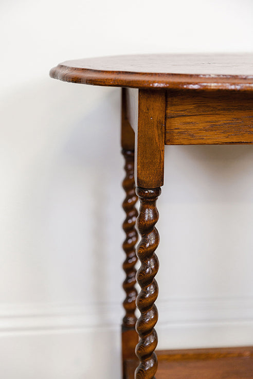 Barley Twist Oak Side Table