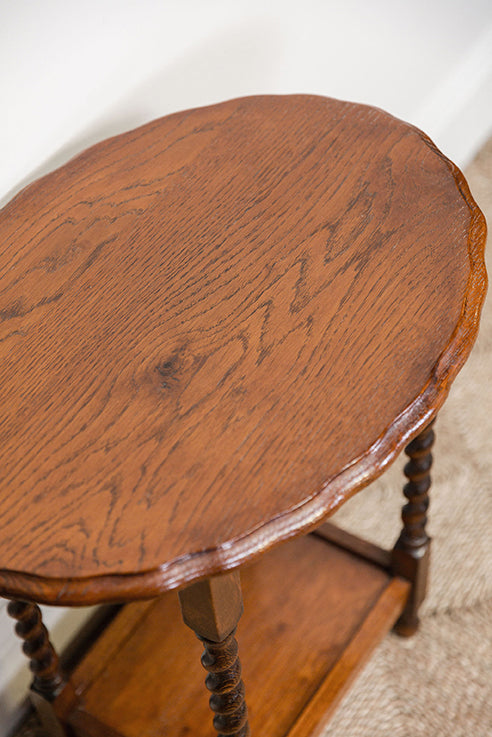 Barley Twist Oak Side Table