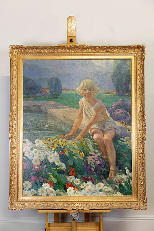 Girl by the Garden Pool