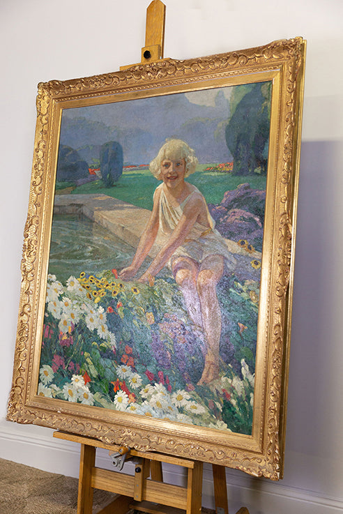 Girl by the Garden Pool