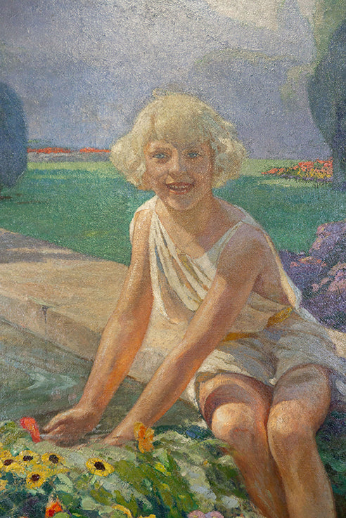 Girl by the Garden Pool