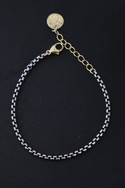 Holland Silver Box Chain Bracelet