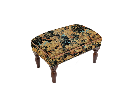 Verdure Royale Upholstered Stool with Faux Leather Pipe