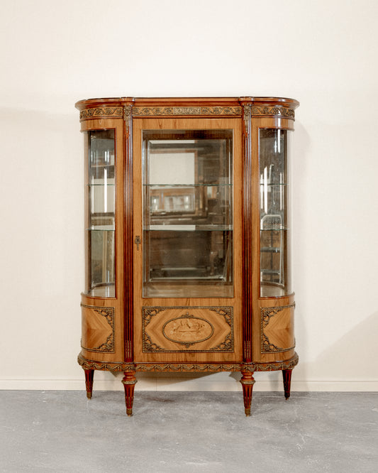 French Curved Front China Cabinet