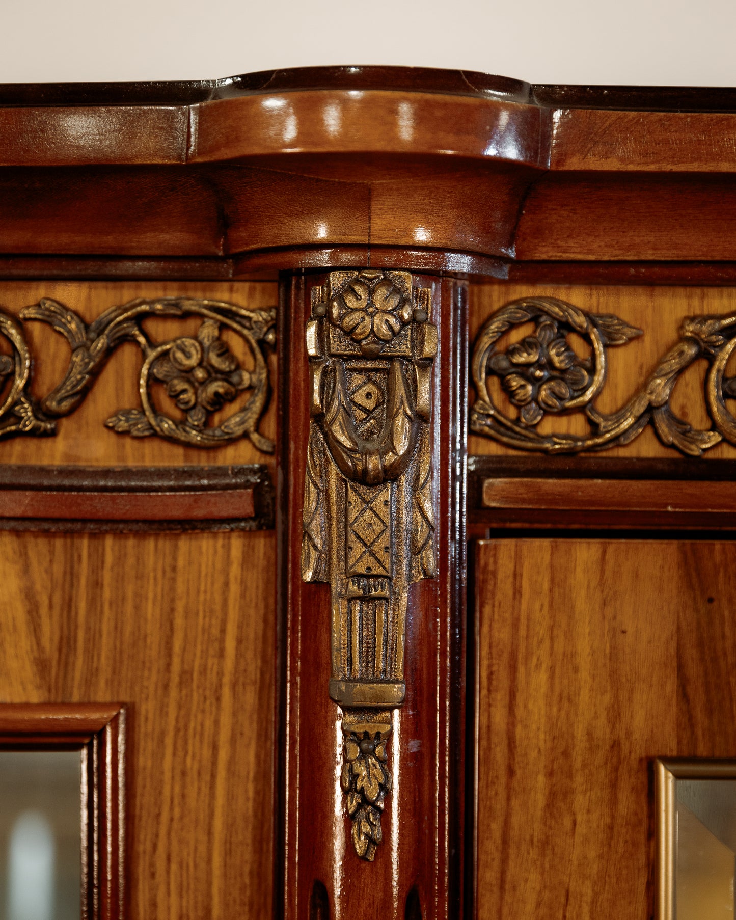 French Curved Front China Cabinet