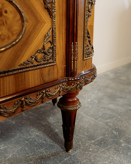 French Curved Front China Cabinet