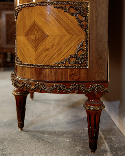 French Curved Front China Cabinet