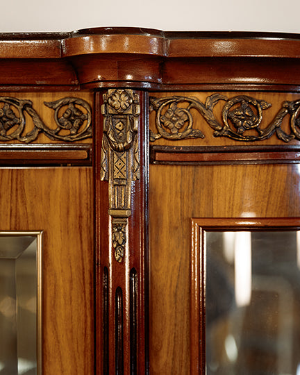 French Curved Front China Cabinet