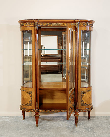 French Curved Front China Cabinet