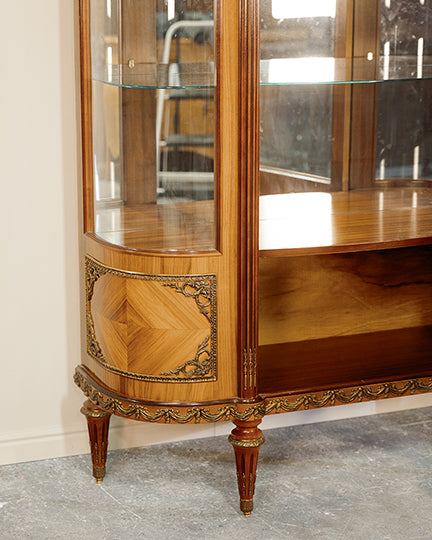 French Curved Front China Cabinet