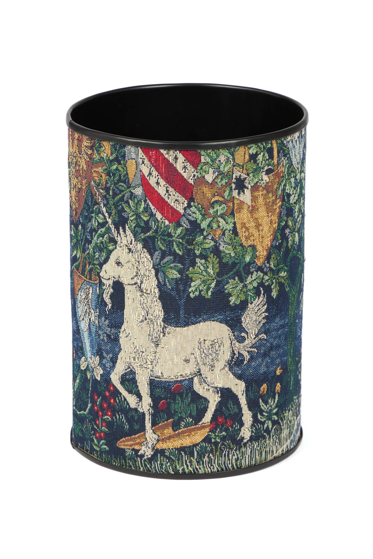 Heraldic Lion & Unicorn Tapestry Waste Bin
