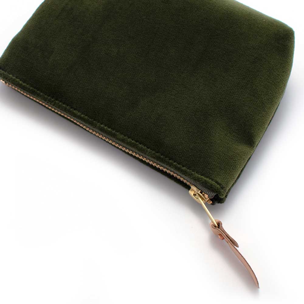 Velvet Jewel Pouch- Olive