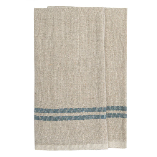 Vintage Linen Natural/Blue Towels