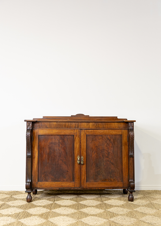 Mahogany Victorian Buffet Campaign Chest inside