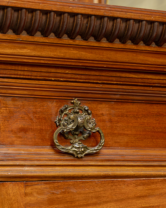 British Walnut Buffet Cherry Saloon Mirrored Sideboard