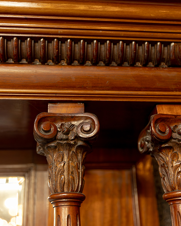 British Walnut Buffet Cherry Saloon Mirrored Sideboard