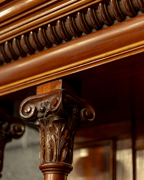British Walnut Buffet Cherry Saloon Mirrored Sideboard