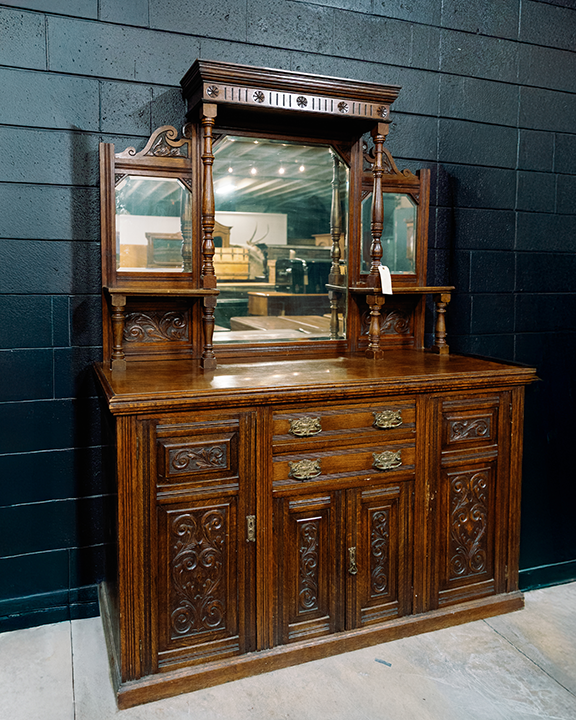 Victorian Carved Walnut Mirror Backed Sideboard