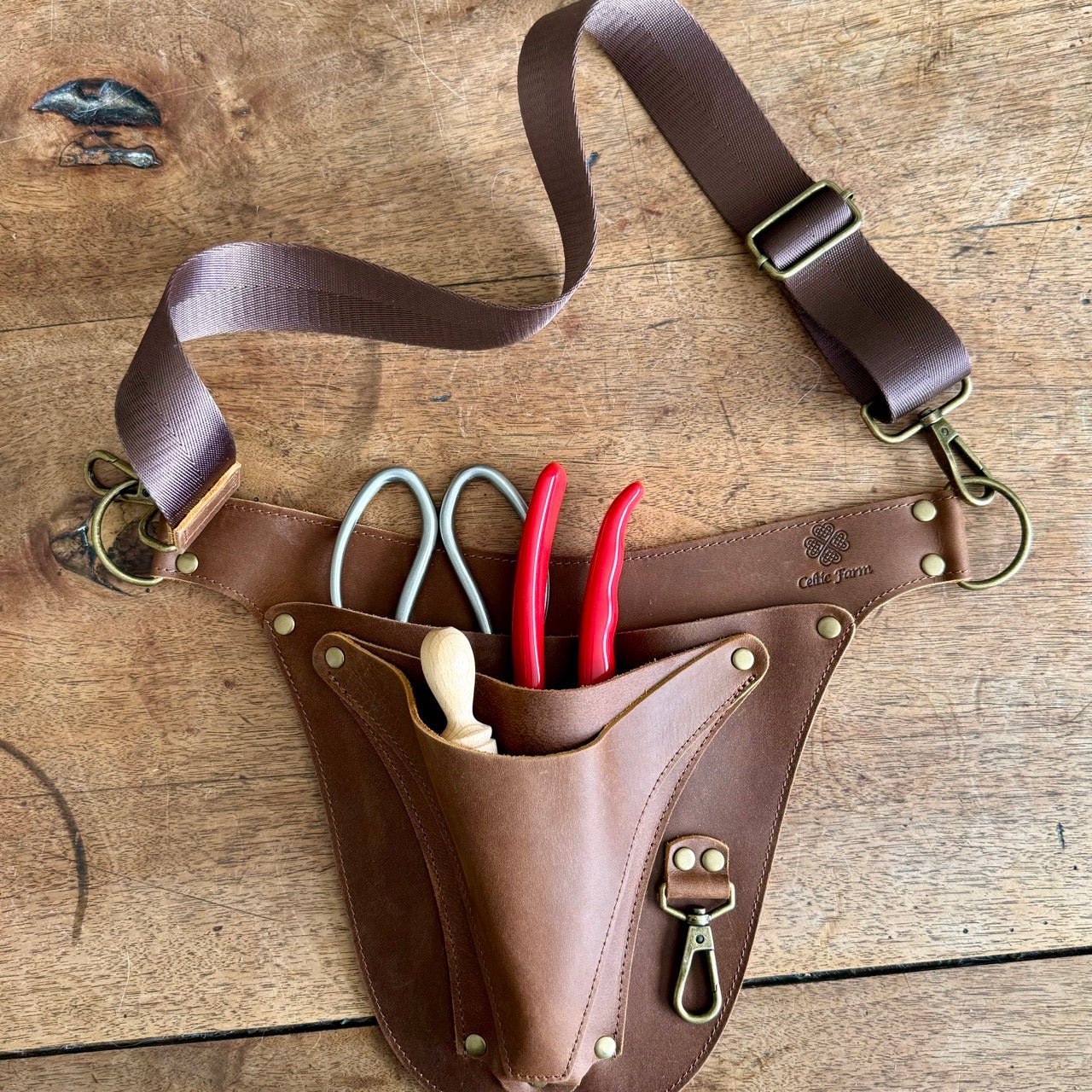 Leather Garden Tool Belt & Holder